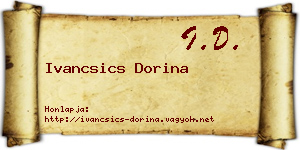 Ivancsics Dorina névjegykártya